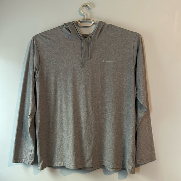Grey Columbia Long Sleeve Hooded Shirt XXL - Picture 2 of 7
